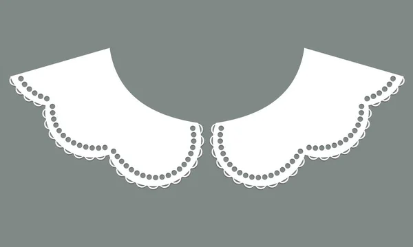 Cotton Collar Lace Design Vector Front View Technical Trim Sketch — Stockvector