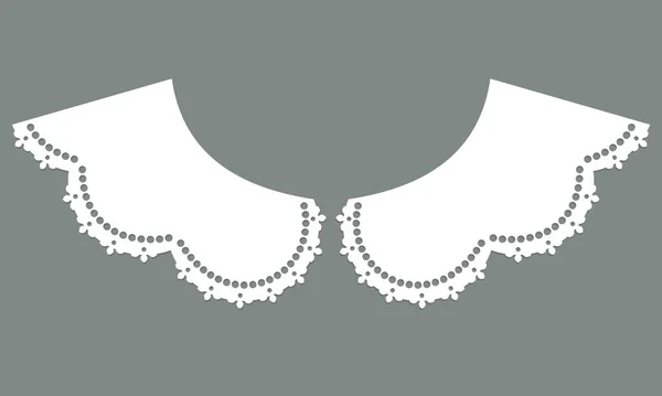 Cotton Collar Lace Design Vector Front View Technical Trim Sketch — 스톡 벡터