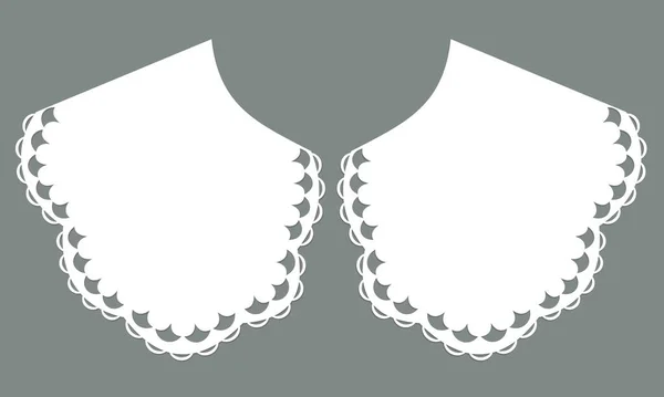 Cotton Collar Lace Design Vector Front View Technical Trim Sketch — Archivo Imágenes Vectoriales