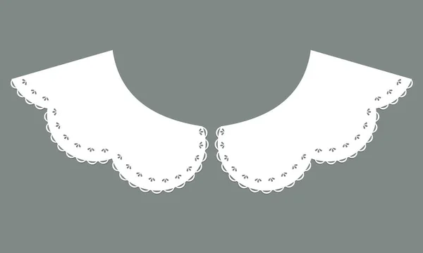 Cotton Collar Lace Design Vector Front View Technical Trim Sketch — Archivo Imágenes Vectoriales