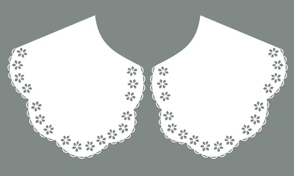 Cotton Collar Lace Design Vector Front View Technical Trim Sketch — стоковий вектор