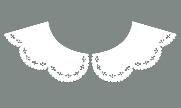 Cotton Collar Lace Design Vector Front View Technical Trim Sketch — Stok Vektör