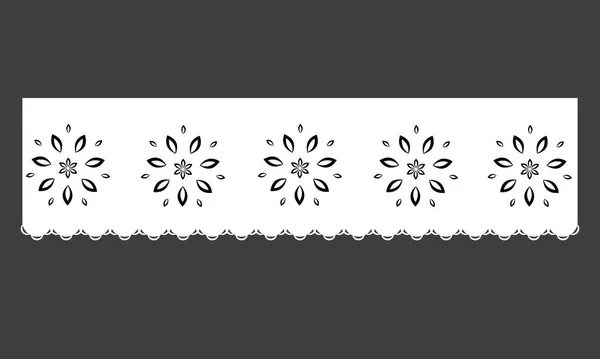 Vintage Lace Cotton Eyelet Trim Design Vector Floral Embroidery Decorative — Wektor stockowy