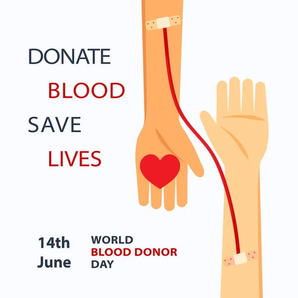 World Blood Donor Day 포스터 컨셉트 의사의 수혈에 — 스톡 벡터