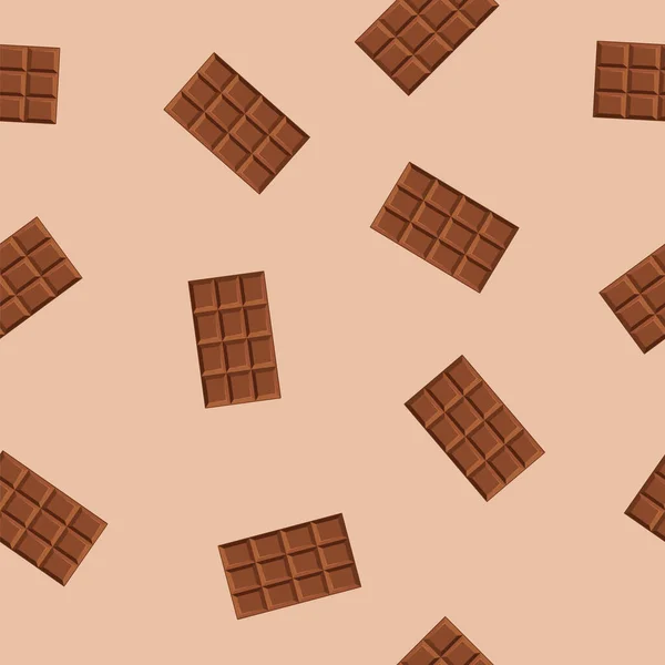 Milk Dark Chocolate Bar Seamless Pattern Greeting Card Background Print — Stock Vector