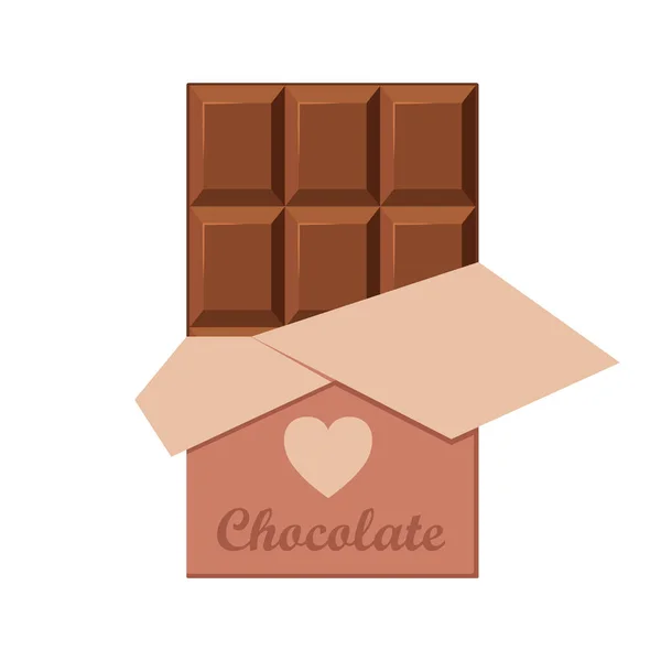 Шоколадний Батончик Обгортці Вітальної Листівки Банер Ізольований Білому Тлі Їжа — стоковий вектор