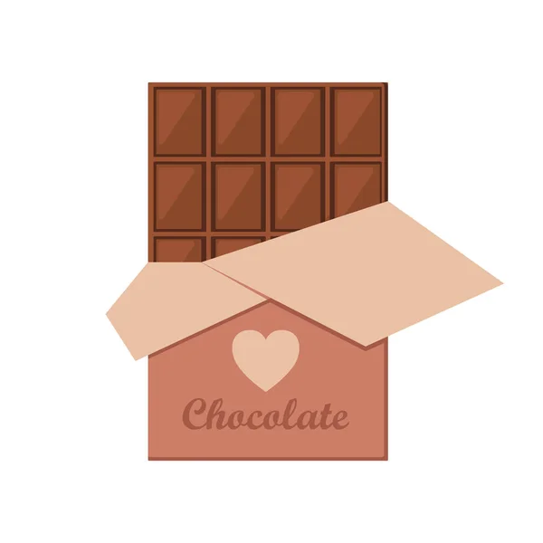 Шоколадний Батончик Обгортці Вітальної Листівки Банер Ізольований Білому Тлі Їжа — стоковий вектор