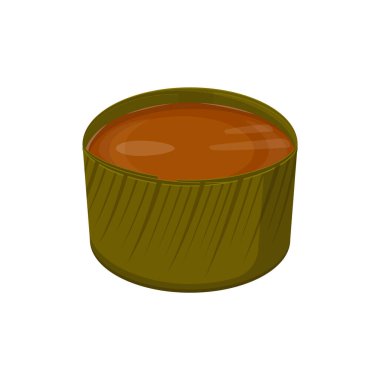 Nian Gao Çin yılı pastası. Beyaz arka planda izole edilmiş Asyalı yemek tatlısı çizimi