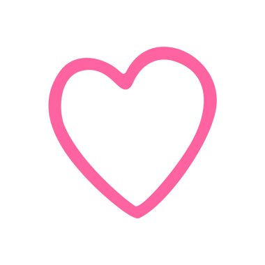 Pembe kalp karalaması beyaz arka planda izole edilmiş. El yapımı aşk sembolü kalemle çizilmiş. Dekoratif çizim logosu çizimi.