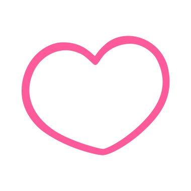 Pembe kalp karalaması beyaz arka planda izole edilmiş. El yapımı aşk sembolü kalemle çizilmiş. Dekoratif çizim logosu çizimi.
