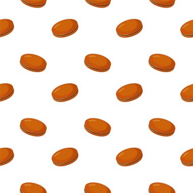 Japon gözlemesi Dorayaki düz ve ayrıntılı bir şekilde kusursuz bir desen. Vektör Asya yemek tatlısı geçmişi