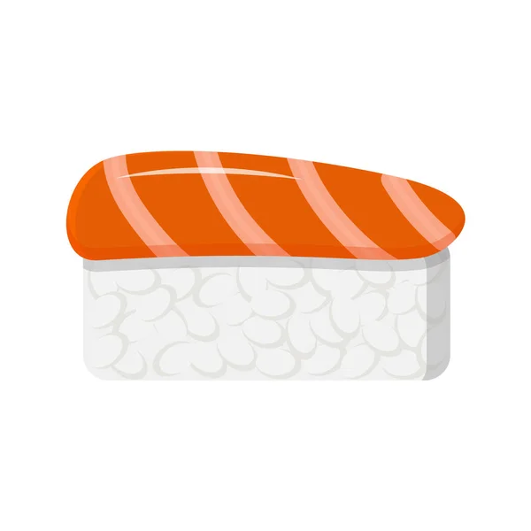 Σούσι Ιαπωνικά Θαλασσινά Ρύζι Μεμονωμένη Διανυσματική Ασιατική Απεικόνιση Nigiri Τροφίμων — Διανυσματικό Αρχείο