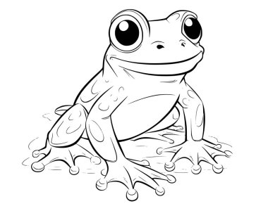 Cute Frog Coloring Pages Drawing For Kids clipart