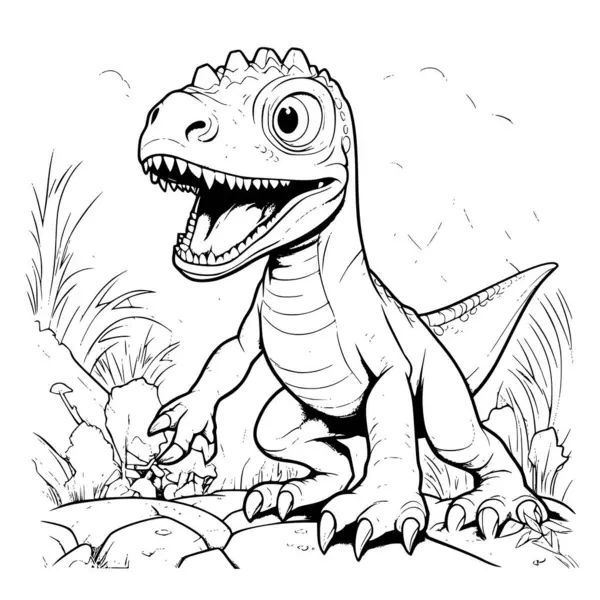 stock vector Dinosaur Coloring Pages Drawing For Kids