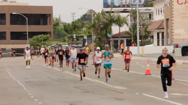 2023 Rock Roll San Diego Marathon Morena Blvd — Stock Video