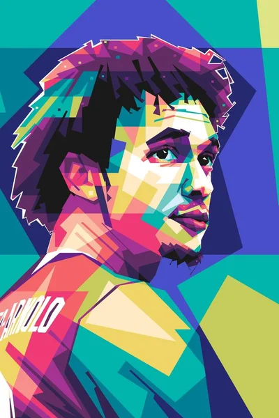 Berømte Fodboldspiller Alexander Arnold Popart Vektor Kunst Stil Farverig Illustration – Stock-vektor