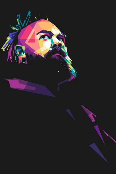 Famous Wrestler Bray Wyatt Vector Popart Colorful Illustration Design Abstract — Stock Vector