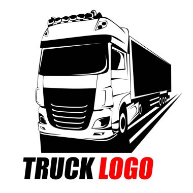 Mallar nakliye kamyonu vektörü, logo kamyonu, kargo logosu