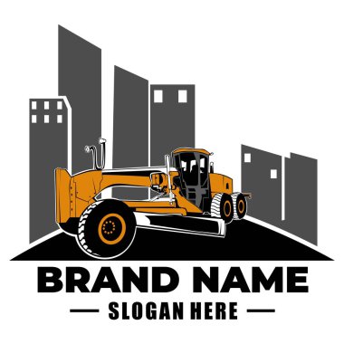 Yol ayrımcısı logosu. Bu yol mezarı tasarımı zorlu bir arazide enerjik ve çalışmaya hazır bir izlenim veriyor. Bu logo bir inşaat şirketi için mükemmel..