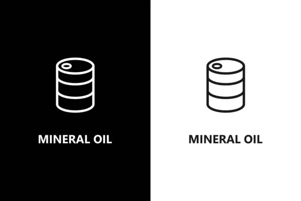 Maden yağı işareti ya da sembol. Mineral yağ paketi pulu ya da etiketi. Organik gıda ve kozmetik ürünleri. Vektör simgesi