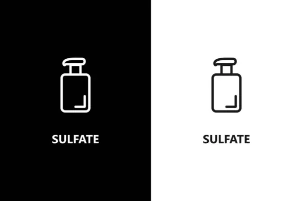 Sülfat işareti ya da sembol. Sülfat paketi damgası ya da etiketi. Organik gıda ve kozmetik ürünleri. Vektör simgesi