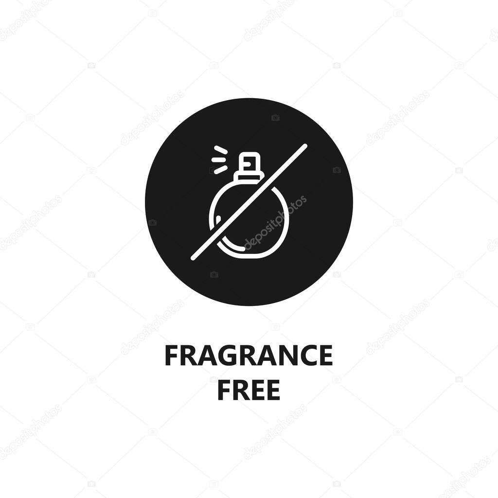 Fragrance free sign. No fragrance symbol. Product packaging stamp or label. Eco friendly and organic products. Vector icon