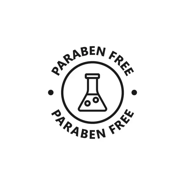 Paraben serbest simgesi. Paraben ücretsiz daire rozeti, amblem, çıkartma, etiket. Parabens ürün pulu yok. organik ve doğal. Vektör