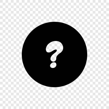 Soru işareti, mini çizgi, ikon. Soru işareti simgesi, vektör illüstrasyonu. Kabarcık soru simgesi.