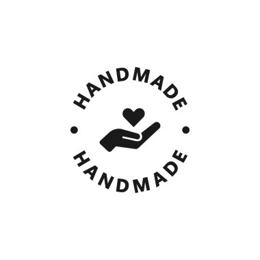 % 100 el yapımı işaret, simge ya da amblem. Vektör el yapımı etiket, etiket veya pul.