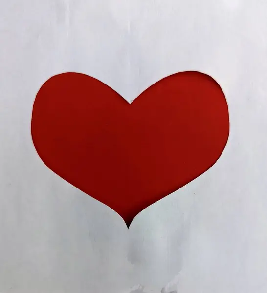 Künstlerisches Rotes Herz Aus Leder Und Papier — Stockfoto
