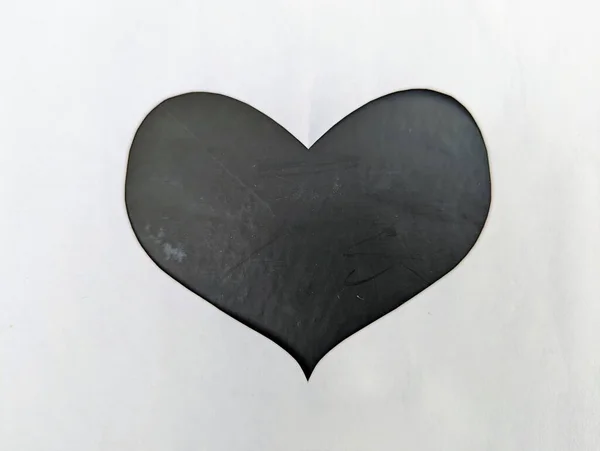 Umělecké Černé Srdce Kůže Papíru — Stock fotografie