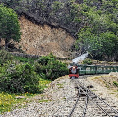Dünyanın sonu treni Tierra del Fuego Arjantin 'de.