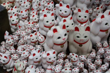  Japonya 'daki Gotokuji Tapınağı' nda kedi figürleri