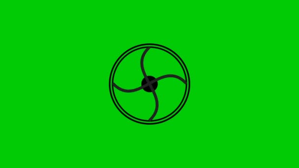 黑色背景上的绿色轮子 D说明 — 图库视频影像