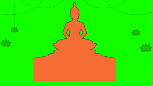 Animasi Bouddha Avec Fond Vert — Video