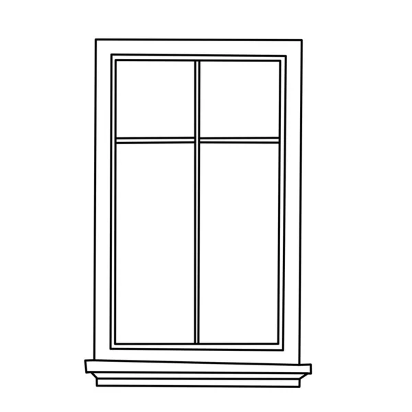 Ilustracja Graficzny Wizerunek Zamknięty Okno Ikona Kreatywny Symbol Stylu Liniowym — Zdjęcie stockowe