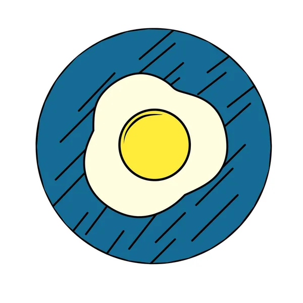 イラスト卵のアイコンデザイン 卵のアイコンは プレート 色と線形に設定します Webモバイルアプリのロゴデザインに適したクリーンな背景に孤立Omeletアイコンライン — ストック写真