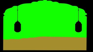 Animasyon Ramazan Kareem Arkaplanı, siyah ve yeşil. Müslüman Olayları İçin Uygun.