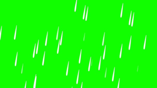 Animación Gotas Lluvia Efecto Agua Sobre Fondo Verde Perfecto Para — Vídeos de Stock