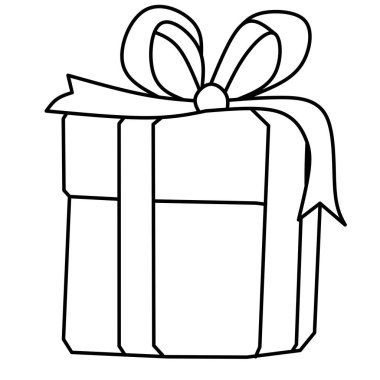 Sürpriz kutu çizimi vektör çizimi. Beyaz arkaplan. Çocuklar için boyama kitapları için uygun..