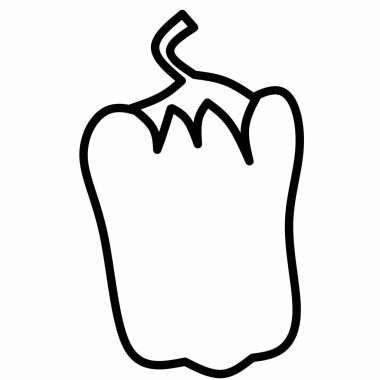 çan biberi ikonu vektör illüstrasyonu, sebze ve diyet, vektör grafikleri, beyaz arkaplan üzerinde doğrusal bir desen,