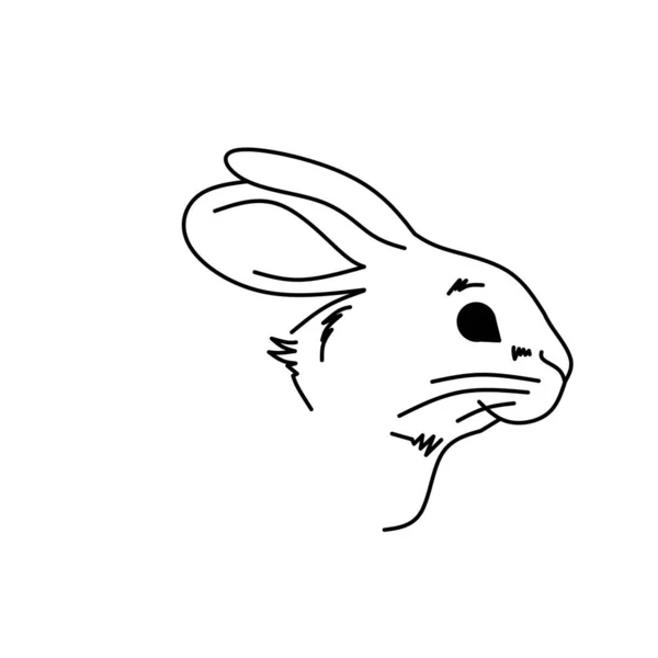 Icono Cabeza Conejo Diseño Signo — Vector de stock