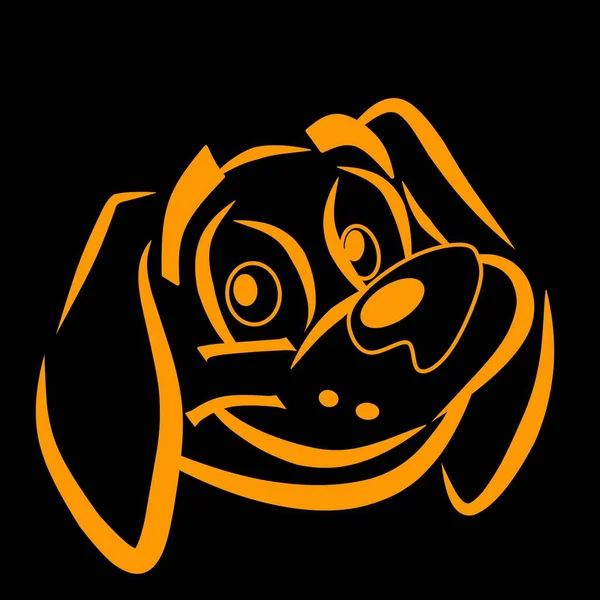 Милая Иконка Собачьего Лица Векторная Иллюстрация Симпатичный Мультяшный Пес Красивое — стоковый вектор
