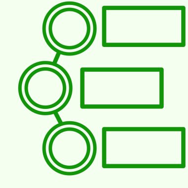 yeşil daire ve dikdörtgen grafik illüstrasyon iş başvuru zamanlaması veya organizasyonel yapı için uygundur