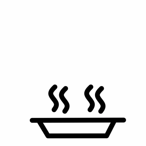 アウトラインデザインのスープアイコン 白で分離されたスープベクターイラスト — ストックベクタ