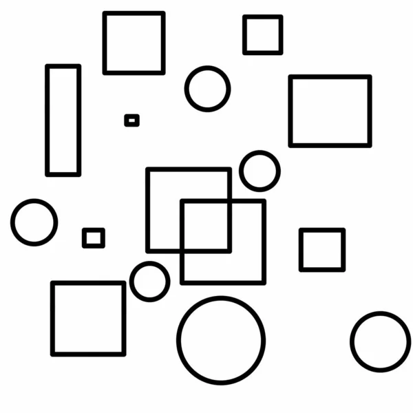 シームレスな円形と正方形の幾何学模様 幾何学的なシンプルなプリント ベクターテクスチャ — ストックベクタ