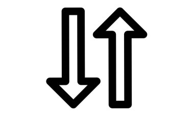 Vektör çizimi. Çift ok simgesi. Düz sanat. Değişim tabelası. Bağlantı konsepti. Resim yükle.