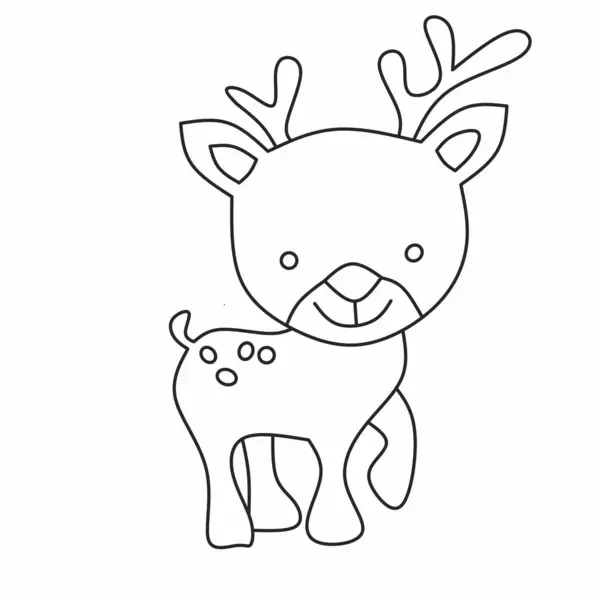 Ilustração Vetor Desenhos Animados Cervo Bonito Isolado — Vetor de Stock