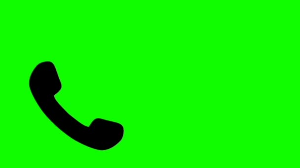 Kalla Ring Ikonen Animation Telefon Ringsignal Skylt Grön Bakgrund Mobiltelefon — Stockvideo