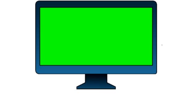 Zöld Televíziós Képernyő Felvétel Animáció Krómkulcs Effektus Zöld Képernyős Monitor — Stock videók